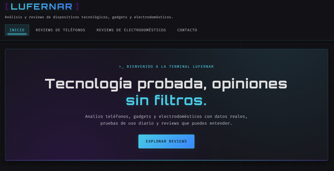 Vista previa de la página web Esencial: portada sencilla con información de la empresa y teléfono de contacto